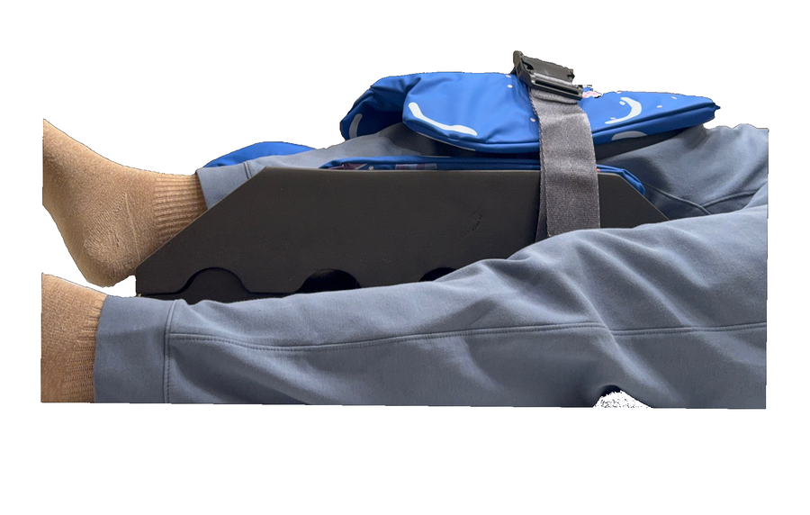 FlexSpace wedge & strap across a patient's lap