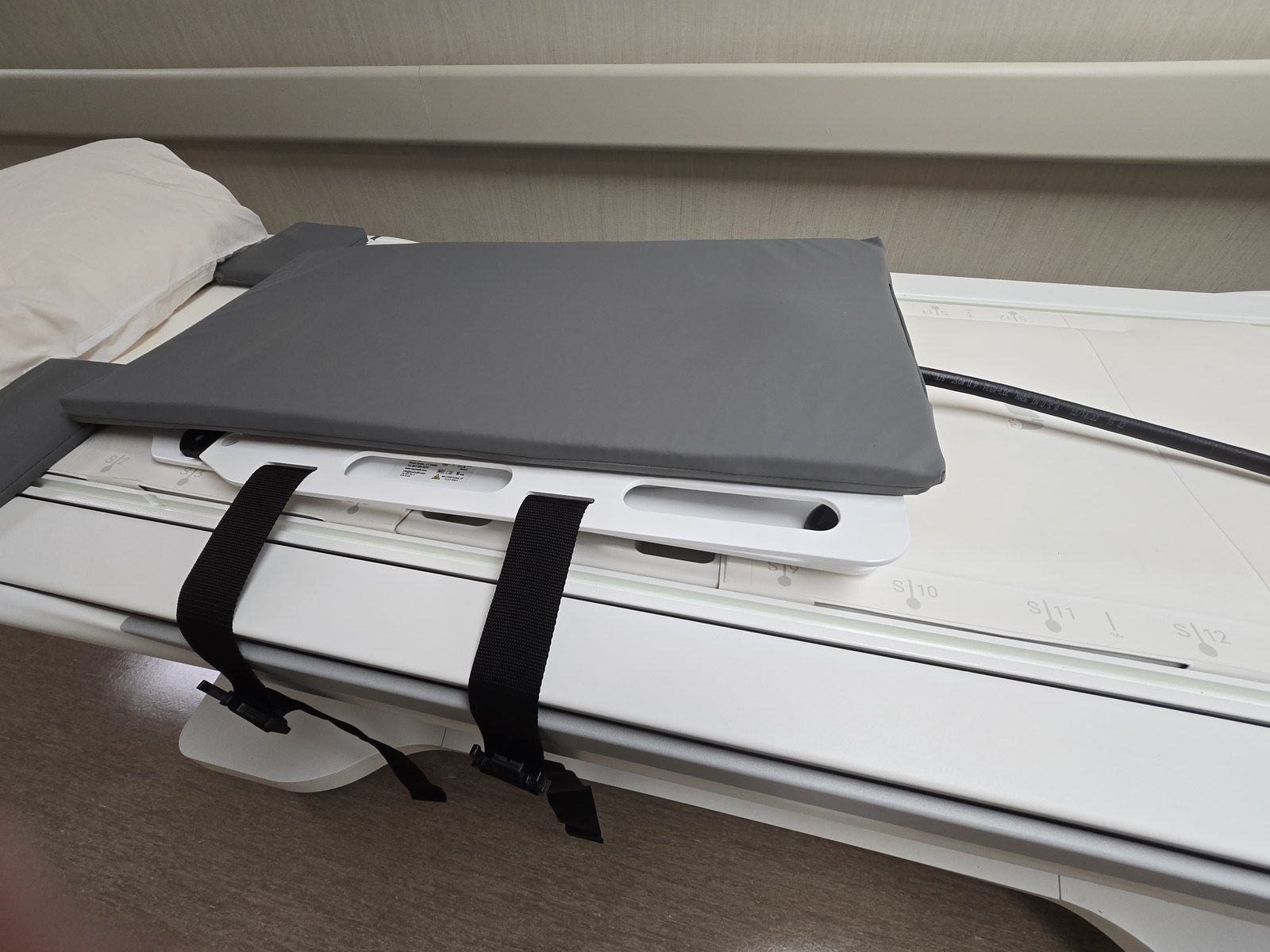 KyphoLift pad on an MRI table