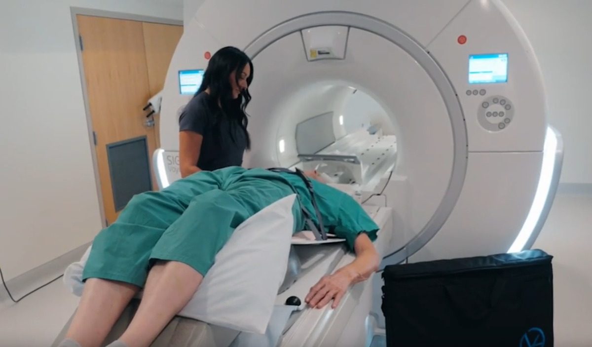 KyphoLift inflated on an MRI table